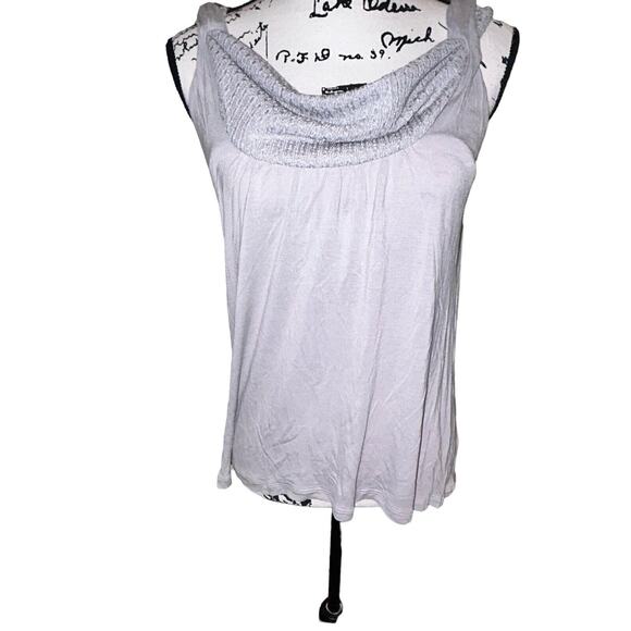 Anthropologie Vanessa‎ Virginia Gray Tweed Cowl Neck Sleeveless Top Small - Picture 3 of 7